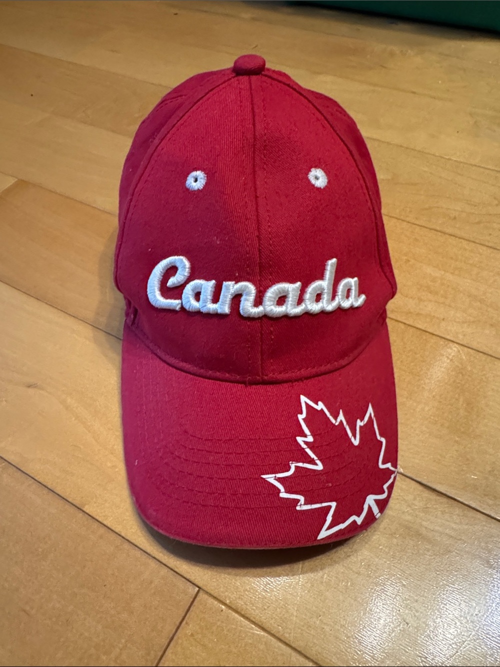 Canada Red Kids Baseball Cap with White Embroidery
